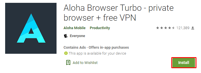 Download the Aloha Browser App