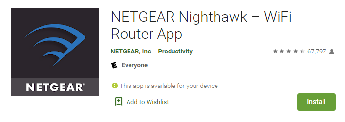 NETGEAR Nighthawk—Wi-Fi Router App