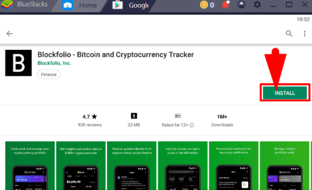 How to download and install Blockfolio using Bluestacks