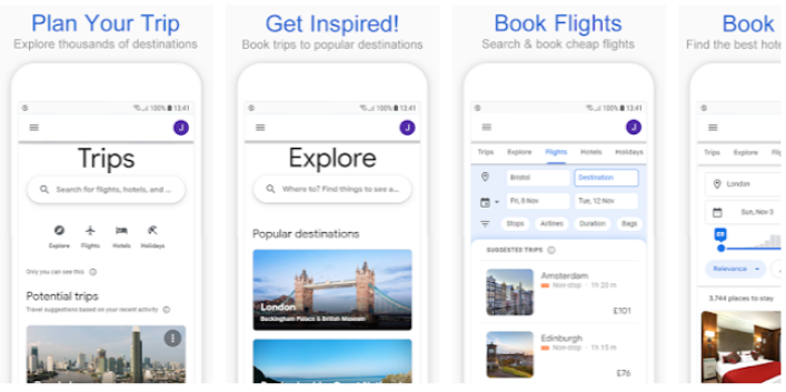What is the Google Trips for PC app