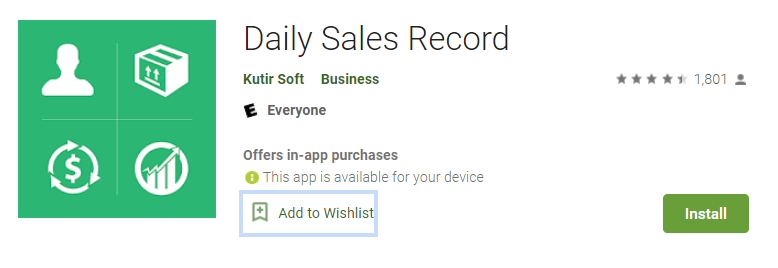 Daily sales record