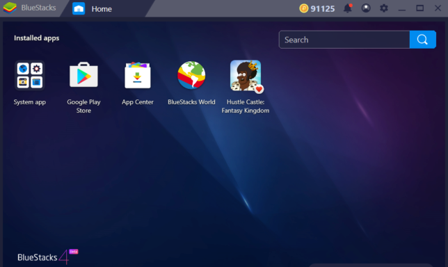 Download through BlueStacks emulator