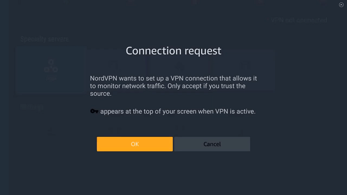 Select OK to Connection Request