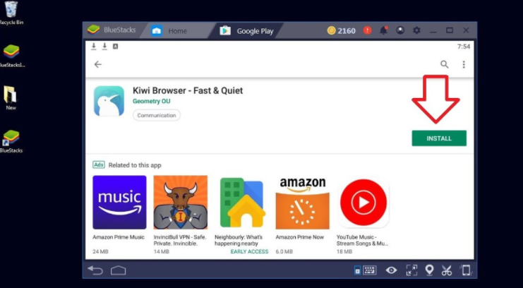 How to use and download Kiwi browser using BlueStacks