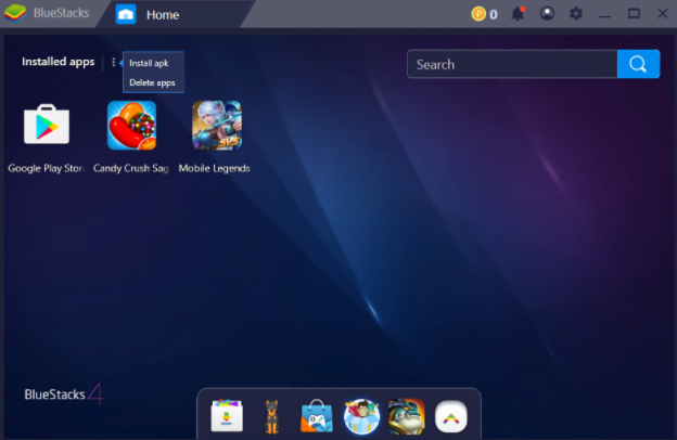 Downloading with BlueStacks emulator