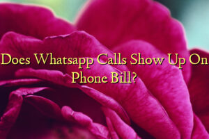 Does Whatsapp Calls Show Up On Phone Bill?