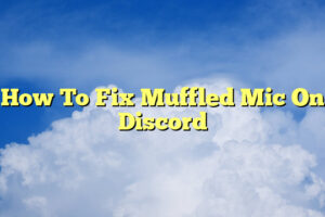 How To Fix Muffled Mic On Discord