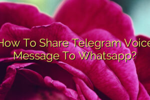 How To Share Telegram Voice Message To Whatsapp?